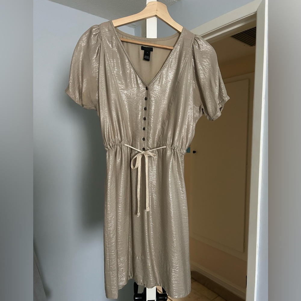 JCrew light gold shimmery soft dress